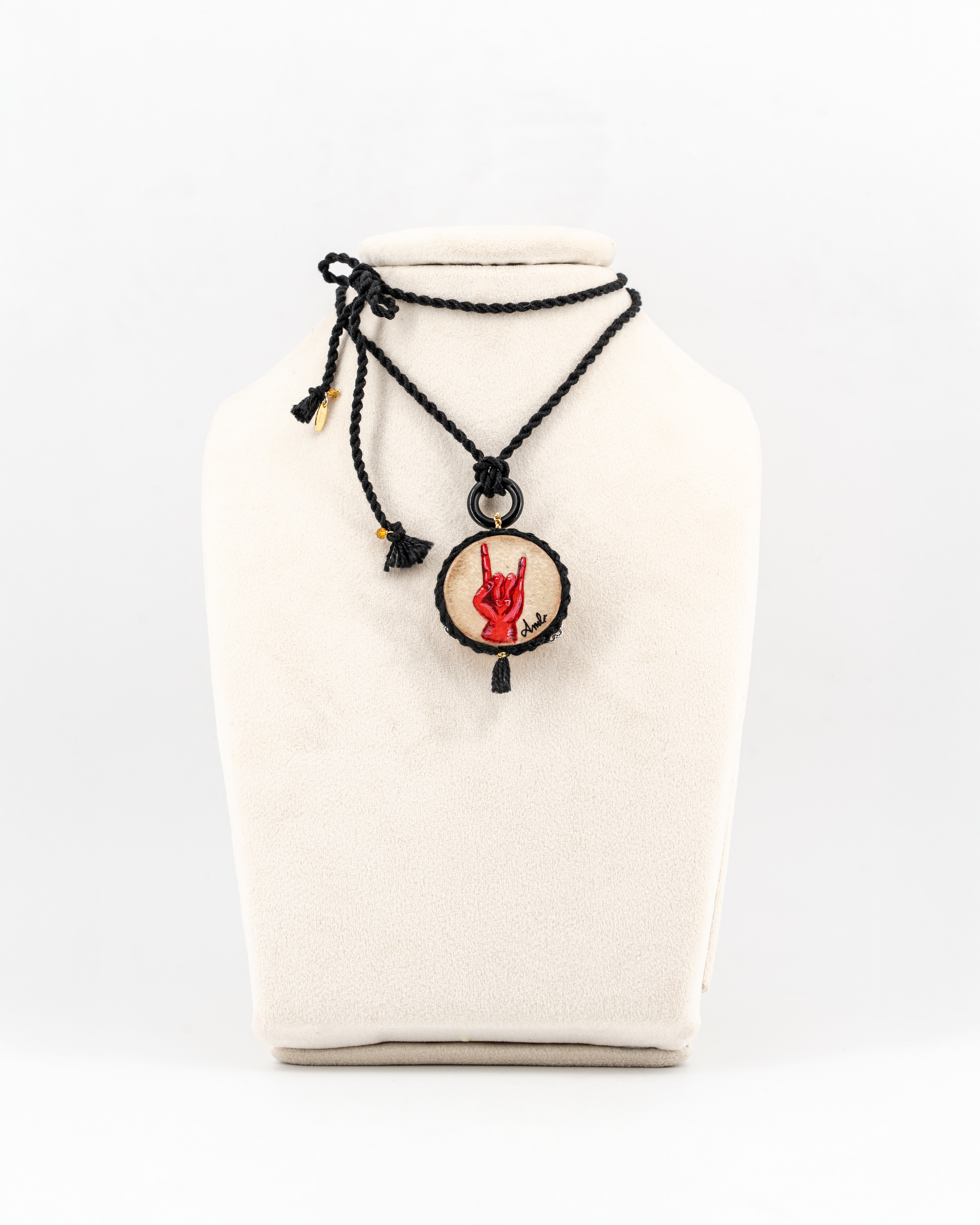 Collana tamburello corna (3,5 cm)