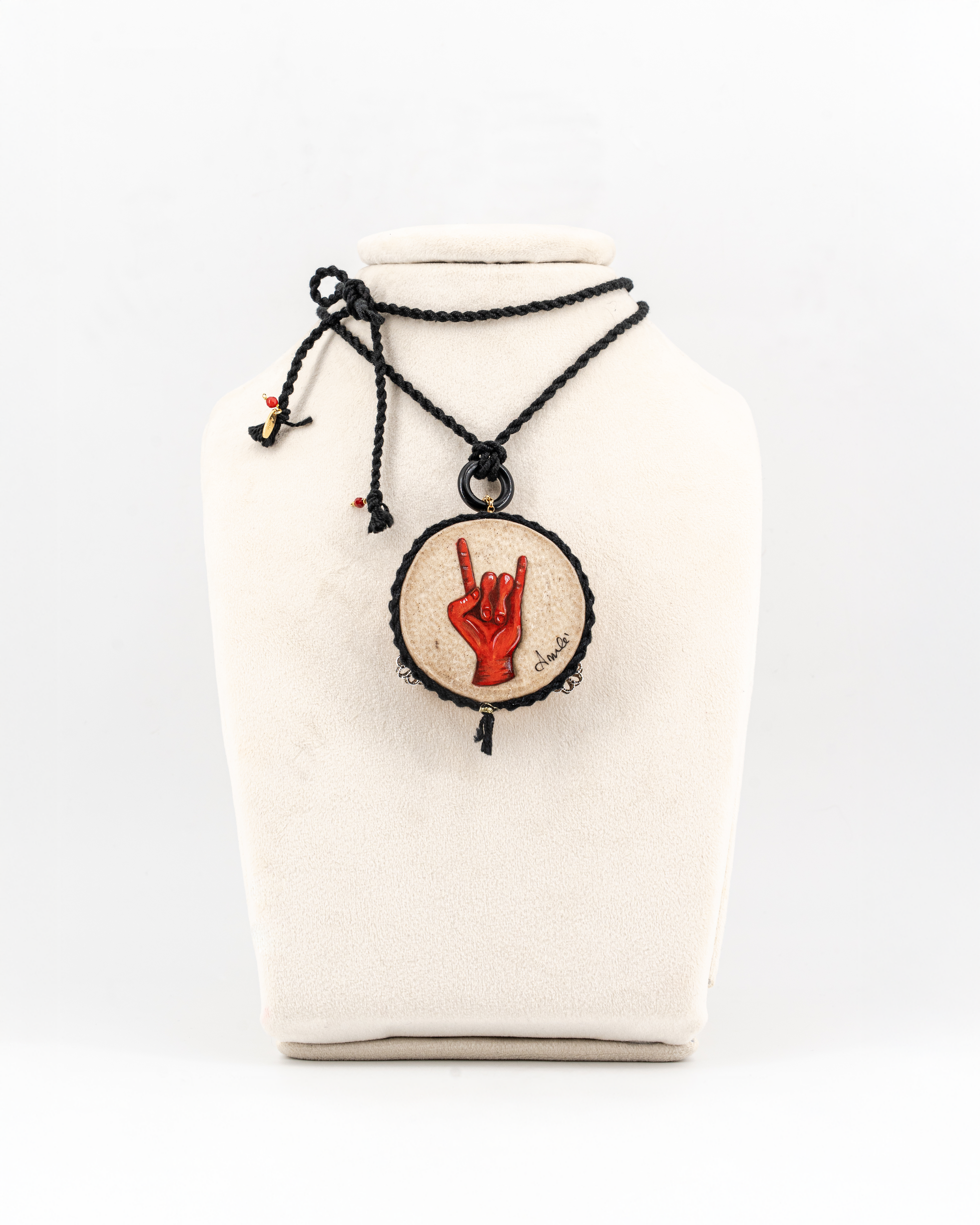 Collana tamburello corna (5,5 cm)