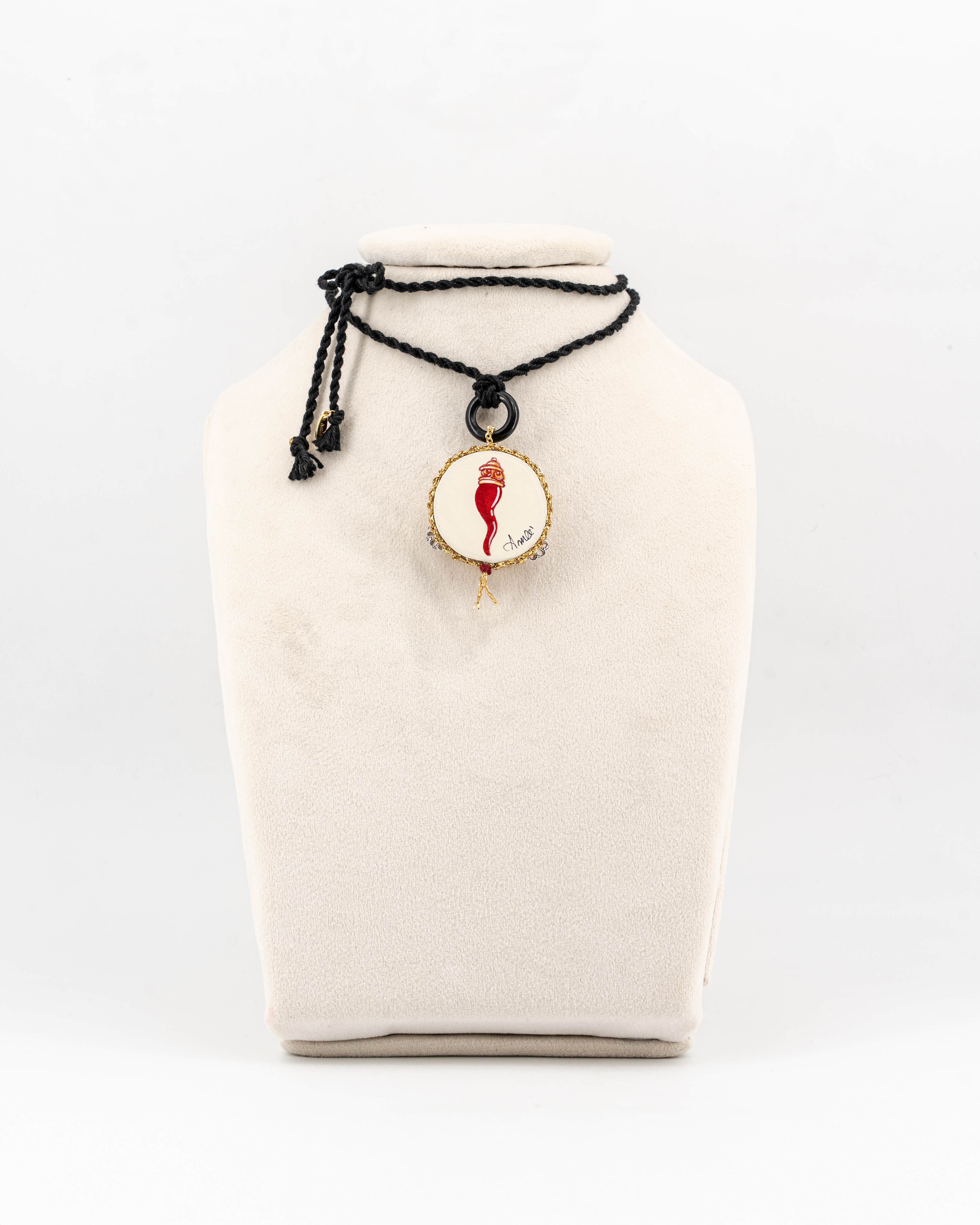 Collana Tamburello con corno (3,5 cm)