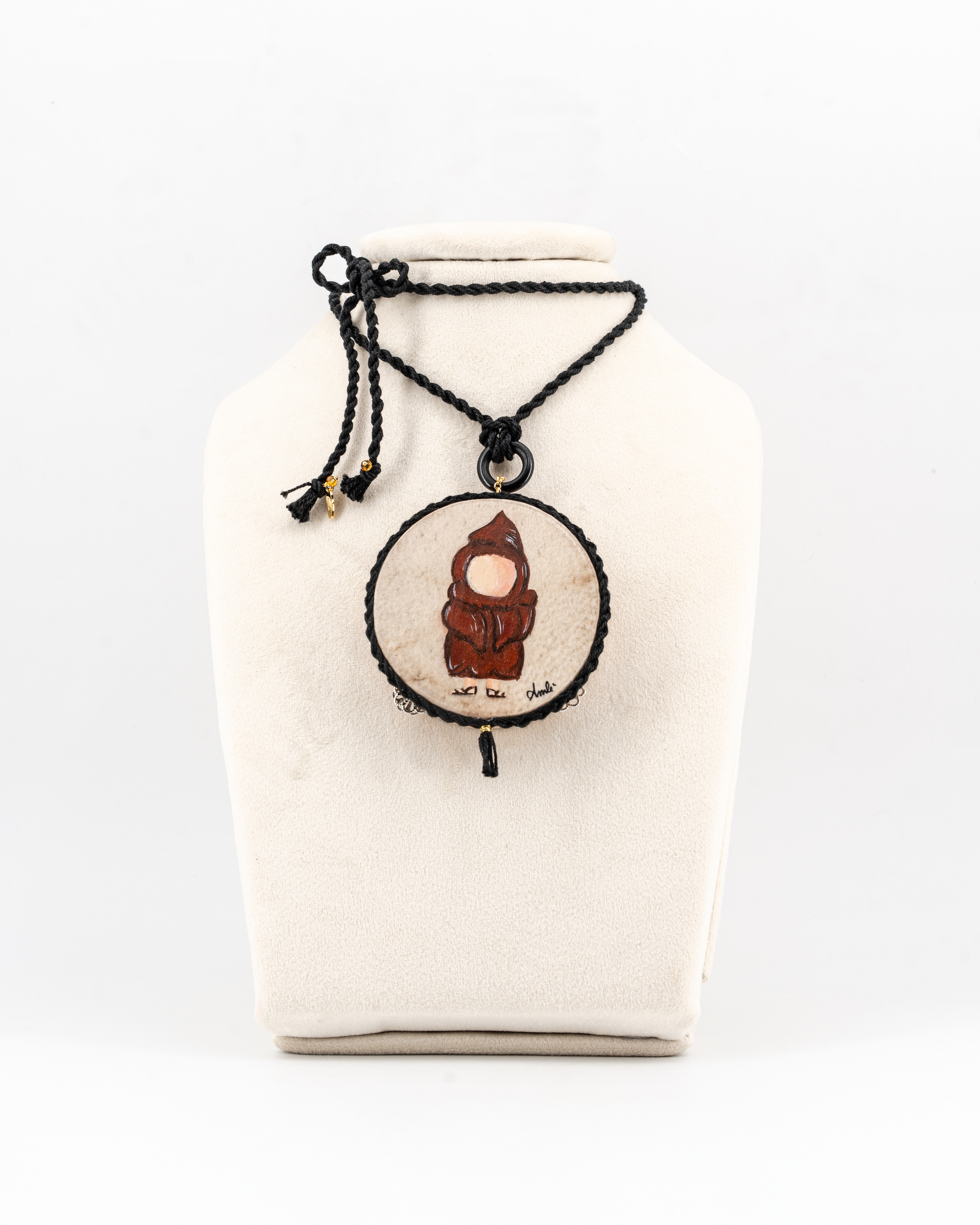 Collana con tamburello "O munaciell" (6,5 cm)