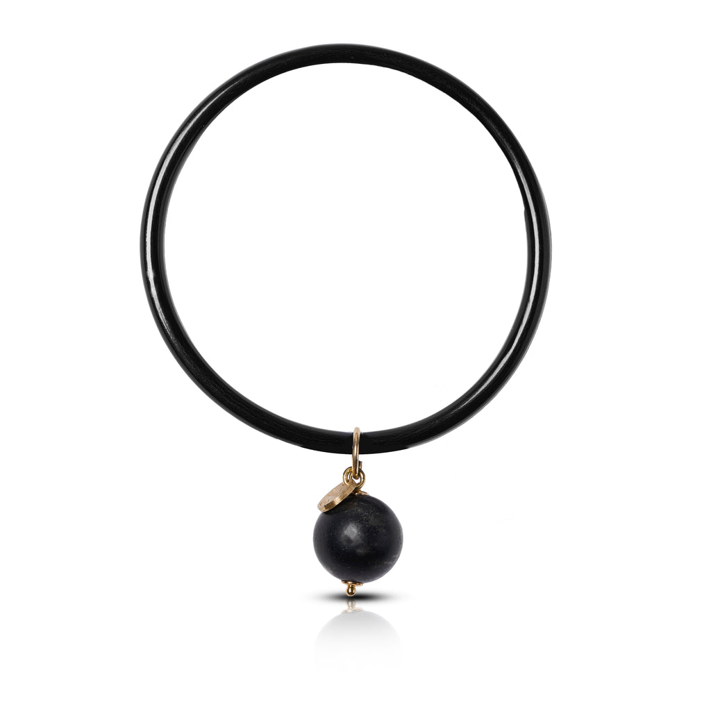 Bracciale rigido in corno con Onice