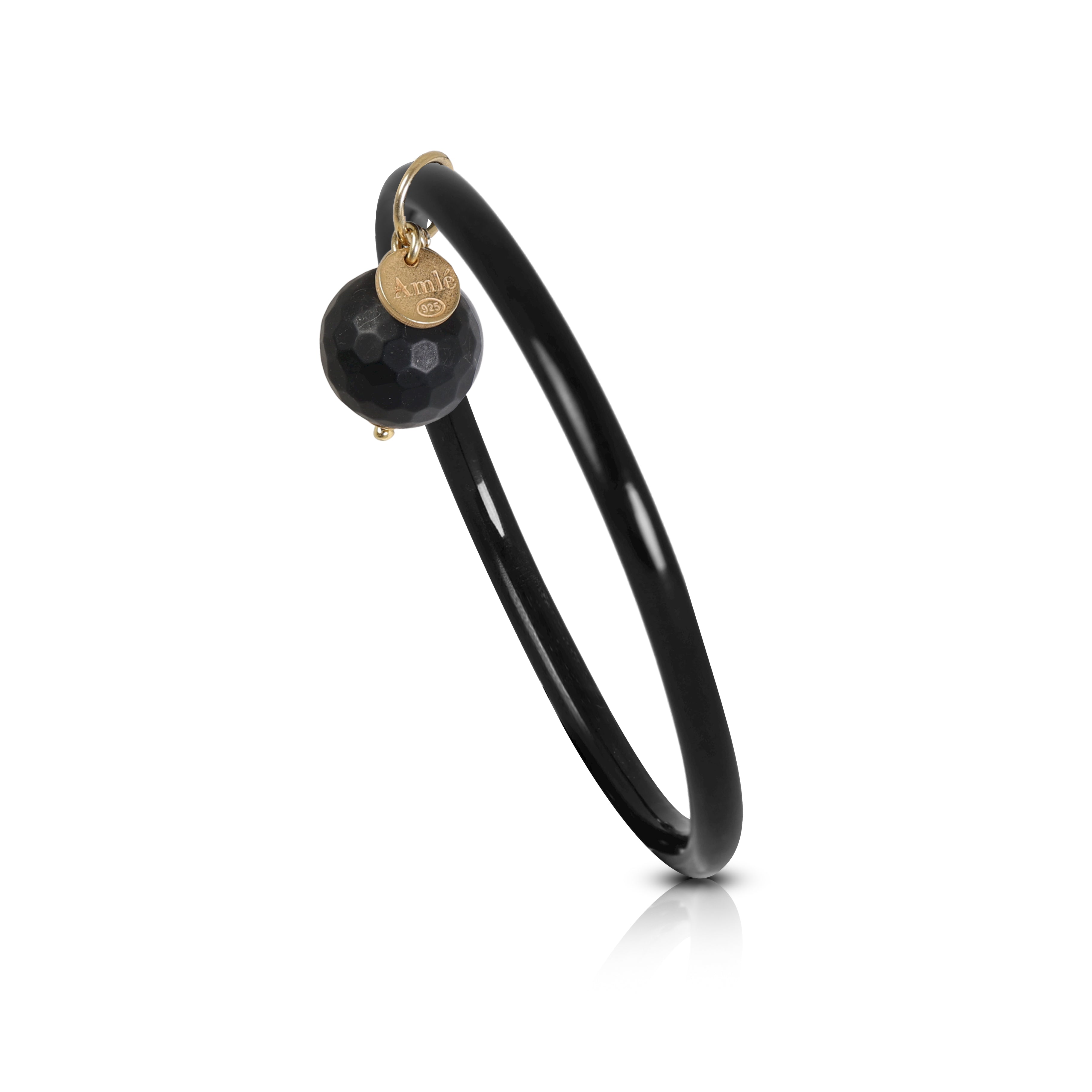 Bracciale rigido in corno con Agata